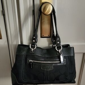 Coach Penelope Black Leather Satchel Bag
